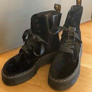 Dr. Martens velvet boots